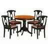 Wholesale 😉 East West Furniture Antique 5 Piece Pedestal Round Dining Table Set With Kenley Faux Leather Seat Chairs 👍 -Kitchen Sales Store masterEASE200