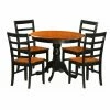 Best Sale 👏 East West Furniture Antique 5 Piece Pedestal Round Dining Table Set With Parfait Wooden Seat Chairs 😉 -Kitchen Sales Store masterEASE212