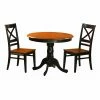 Brand new 🛒 Round East West Furniture Antique 3 Piece Pedestal Dining Table Set With Quincy Wooden Seat Chairs ✔️ -Kitchen Sales Store masterEASE217