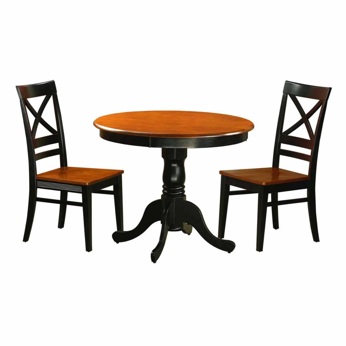 Brand new ๐ Round East West Furniture Antique 3 Piece Pedestal Dining Table Set With Quincy Wooden Seat Chairs โ๏ธ 3 Brand new ๐ Round East West Furniture Antique 3 Piece Pedestal Dining Table Set With Quincy Wooden Seat Chairs โ๏ธ