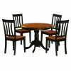 Budget 🥰 East West Furniture Antique 5 Piece Pedestal Round Dining Table Set With Wooden Seat 💯 -Kitchen Sales Store masterEASE224