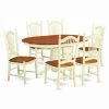 Best deal 🔔 East West Furniture Avon 7 Piece Pedestal Oval Dining Table Set With Dover Wooden Seat Chairs ❤️