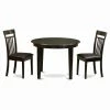 Deals ⭐ East West Furniture Boston 3 Piece Round Dining Table Set With Capris Faux Leather Seat Chairs 🎁 -Kitchen Sales Store masterEASE268