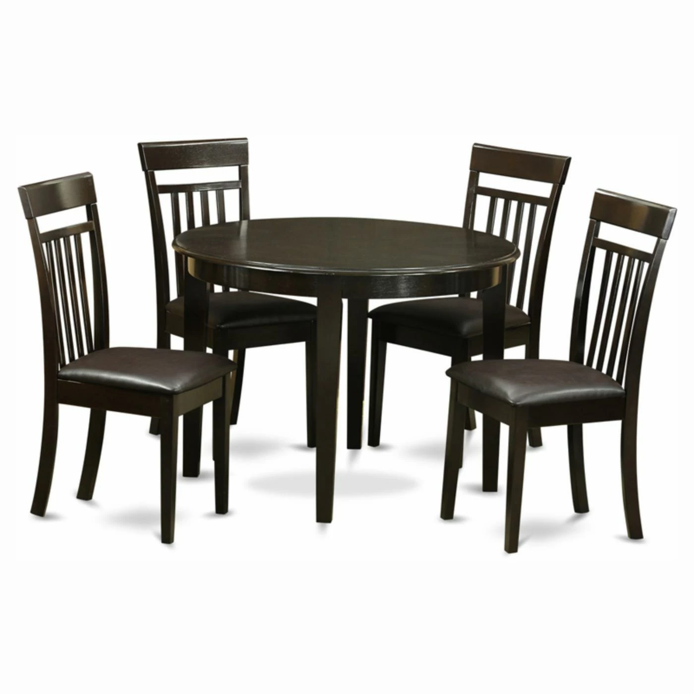Coupon 🎉 East West Furniture Boston 5 Piece Round Dining Table Set With Capris Faux Leather Seat Chairs ❤️ 3 Coupon 🎉 East West Furniture Boston 5 Piece Round Dining Table Set With Capris Faux Leather Seat Chairs ❤️