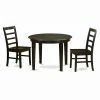Brand new 🥰 East West Furniture Boston 3 Piece Round Dining Table Set With Parfait Wooden Seat Chairs ❤️ -Kitchen Sales Store masterEASE282