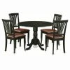 Hot Sale 🔥 East West Furniture Dublin 5 Piece Round Dining Table Set With Avon Faux Leather Seat Chairs ⌛ -Kitchen Sales Store masterEASE374