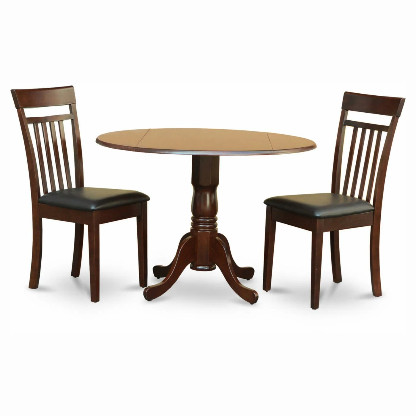 Discount 👏 Round East West Furniture Dublin 3 Piece Drop Leaf Dining Table Set With Capri Faux Leather Seat Chairs ⌛ 3 Discount 👏 Round East West Furniture Dublin 3 Piece Drop Leaf Dining Table Set With Capri Faux Leather Seat Chairs ⌛