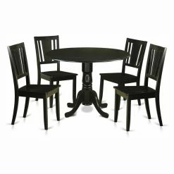 Best reviews of ✨ Round East West Furniture Dublin 5 Piece Drop Leaf Dining Table Set With Buckland Wooden Seat Chairs 👍