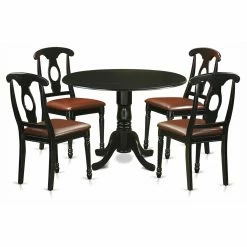 Best Pirce 🔔 Kitchen & Dinette Sets East West Furniture Dublin 5 Piece Drop Leaf Dining Table Set With Kenley Faux Leather Seat Chairs 🔥