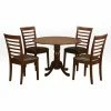 Top 10 ❤️ Round East West Furniture Dublin 5 Piece Dining Table Set With Milan Faux Leather Seat Chairs 🔔 -Kitchen Sales Store masterEASE400