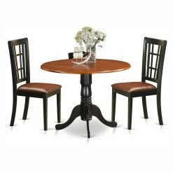 Cheap 🥰 Casual Dining Sets East West Furniture Dublin 3 Piece Drop Leaf Dining Table Set With Nicoli Faux Leather Seat Chairs ✨