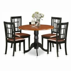 Hot Sale 🥰 Casual Dining Sets East West Furniture Dublin 5 Piece Drop Leaf Dining Table Set With Nicoli Faux Leather Seat Chairs 🥰