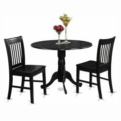 Top 10 🥰 East West Furniture Dublin 3 Piece Round Dining Table Set With Norfolk Wooden Seat Chairs 🥰