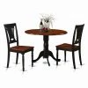 Best Sale 🔔 Round East West Furniture Dublin 3 Piece Drop Leaf Dining Table Set With Plainview Wooden Seat Chairs 😉 -Kitchen Sales Store masterEASE417