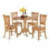 Best reviews of 🌟 Round East West Furniture Dublin 5 Piece Drop Leaf Dining Table Set With Vancouver Wooden Seat Chairs 😍 -Kitchen Sales Store masterEASE431