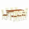 Brand new 🎉 Rectangle East West Furniture Dover 9 Piece Extension Rectangular Dining Table Set With Plainview Wooden Seat Chairs 👍 -Kitchen Sales Store masterEASE454