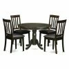 Budget ❤️ East West Furniture Hartland 5 Piece Round Pedestal Dining Table Set With Antique Chairs 🧨 -Kitchen Sales Store masterEASE511