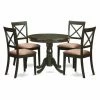 Deals 🤩 East West Furniture Hartland 5 Piece Round Pedestal Dining Table Set With Boston Chairs ⭐ -Kitchen Sales Store masterEASE512