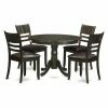 Deals ⭐ Round East West Furniture Hartland 5 Piece Pedestal Dining Table Set With Fields Chairs 🧨 -Kitchen Sales Store masterEASE514