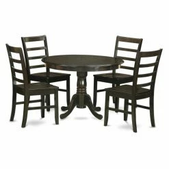 Brand new 👏 Casual Dining Sets East West Furniture Hartland 5 Piece Round Pedestal Dining Table Set With Parfait Chairs 🎉