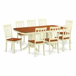 Best reviews of ⌛ Casual Dining Sets East West Furniture Napoleon 9 Piece Trestle Dining Table Set With Antique Wooden Chairs 🌟