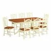 Buy 😀 Rectangle East West Furniture Napoleon 9 Piece Trestle Dining Table Set With Dover Wooden Chairs 💯 -Kitchen Sales Store masterEASE571