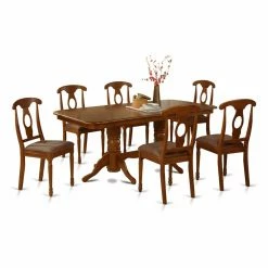 Cheapest 😉 Rectangle East West Furniture Kenley 7 Piece Rectangular Trestle Dining Table Set 👍