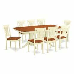 Best deal 👍 Rectangle East West Furniture Kenley 9 Piece Dining Table Set With Plainview Chairs 🔥