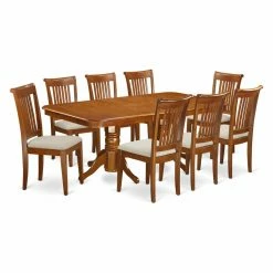 New ✔️ Rectangle East West Furniture Kenley 9 Piece Dining Table Set With Portland Chairs ✔️