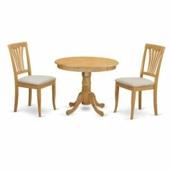 Best Pirce 👏 Casual Dining Sets East West Furniture 3 Piece Lath Back Kitchen Dinette Dining Table Set 🎉