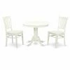New 🛒 Round East West Furniture 3 Piece Comb Back Kitchen Dinette Dining Table Set 😉 -Kitchen Sales Store masterEASE597