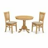 Coupon 🎉 Round East West Furniture 3 Piece Hepplewhite Modern Kitchen Dinette Dining Table Set ⌛
