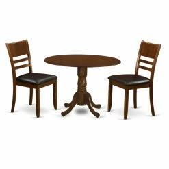 Discount 😍 Round East West Furniture 3 Piece Mission Drop Leaf Dinette Dining Table Set 😍