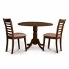 Flash Sale 🎁 Round East West Furniture 3 Piece Straight Ladderback Drop Leaf Dinette Dining Table Set 😀 -Kitchen Sales Store masterEASE621