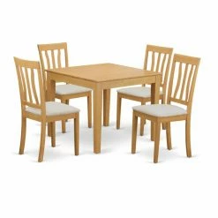 Buy 🎉 Square East West Furniture 5 Piece Splat Back Breakfast Nook Dining Table Set 🛒