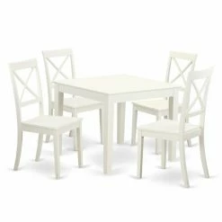 Top 10 👍 Square East West Furniture 5 Piece Crossback Breakfast Nook Dining Table Set 🔥