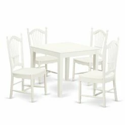 Cheapest 🧨 Square East West Furniture 5 Piece Sheaf Back Breakfast Nook Dining Table Set 🎁