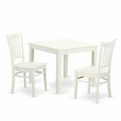 Coupon ⭐ Square East West Furniture 3 Piece Comb Back Breakfast Nook Dining Table Set 🔔