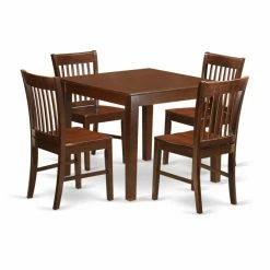 Best deal 💯 Square East West Furniture 5 Piece Slat Back Breakfast Nook Dining Table Set 👍