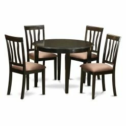 Coupon 😉 Round East West Furniture Boston 5 Piece Splat Back Dining Table Set 🥰