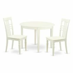 Cheapest 😀 Round East West Furniture Boston 3 Piece Latticeback Dining Table Set 😀