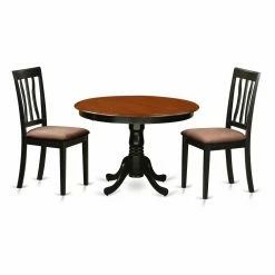Wholesale 🎉 Round East West Furniture Hartland 3 Piece Splat Back Dining Table Set ❤️