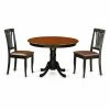Flash Sale ⭐ Round East West Furniture Hartland 3 Piece Lath Back Dining Table Set 🤩 -Kitchen Sales Store masterEASE699