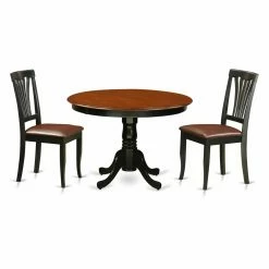 Flash Sale ⭐ Round East West Furniture Hartland 3 Piece Lath Back Dining Table Set 🤩