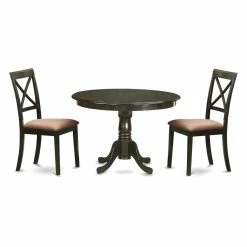 Cheap 😍 Round East West Furniture Hartland 3 Piece Crossback Dining Table Set 😉