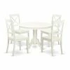 Deals ✨ Round East West Furniture Hartland 5 Piece Crossback Dining Table Set 🎁 -Kitchen Sales Store masterEASE702