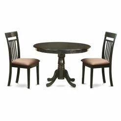 Deals 💯 Round East West Furniture Hartland 3 Piece Sheraton Dining Table Set 👏