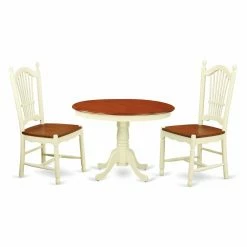 Hot Sale ⭐ Casual Dining Sets East West Furniture Hartland 3 Piece Sheaf Back Dining Table Set 🔔