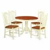 Flash Sale 👍 Round East West Furniture Hartland 5 Piece Sheaf Back Dining Table Set 🌟 -Kitchen Sales Store masterEASE706