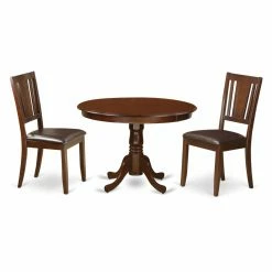 Discount 👏 Round East West Furniture Hartland 3 Piece Scotch Art Dining Table Set 🌟